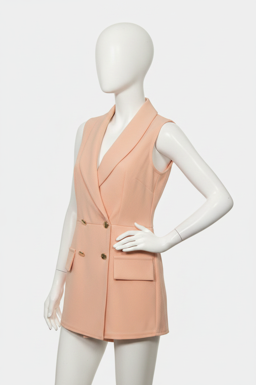 Combishort blush sur mannequin