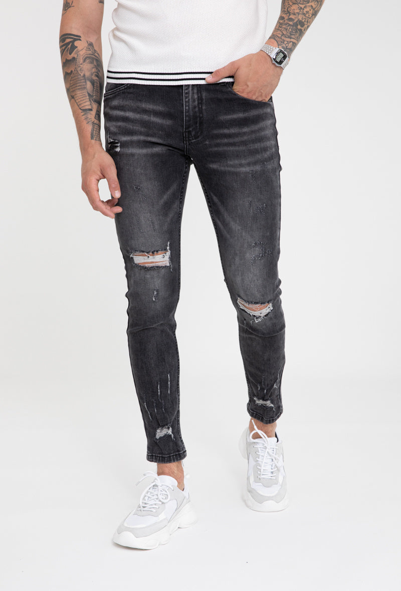 Jean semi-skinny déchiré