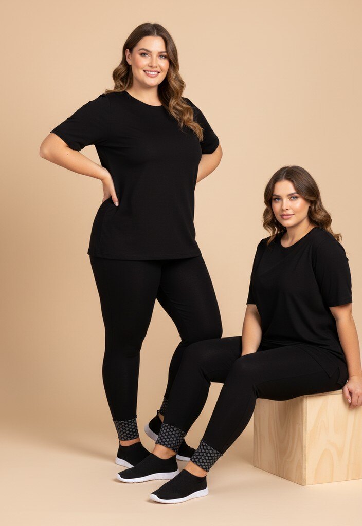 Legging grande taille bi-matière (B90)