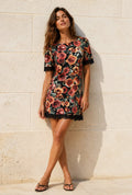 Robe imprimé Fleur Rose