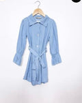 Robe chemise fermeture boutons avec ceinture