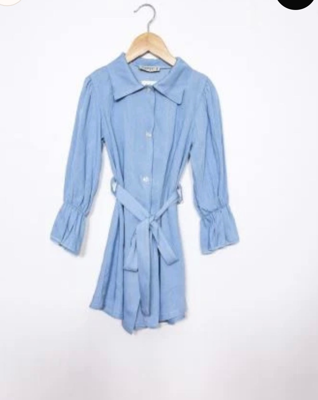 Robe chemise fermeture boutons avec ceinture